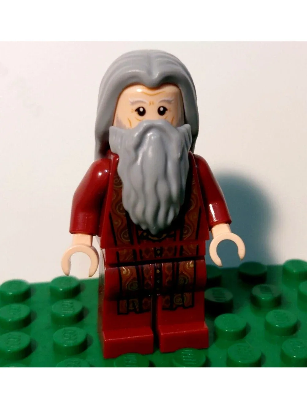 ALBUS DUMBLEDORE in Dark Red Robe from Lego Hogwarts Great Hall MINI-FIGURE ONLY